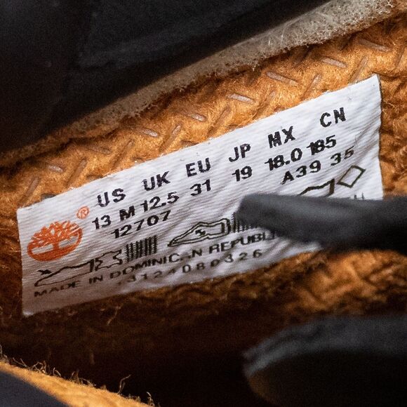 Timberland 6-Inch Premium Boot Black Nubuck Youth - Sz 13 M - Picture 5 of 6